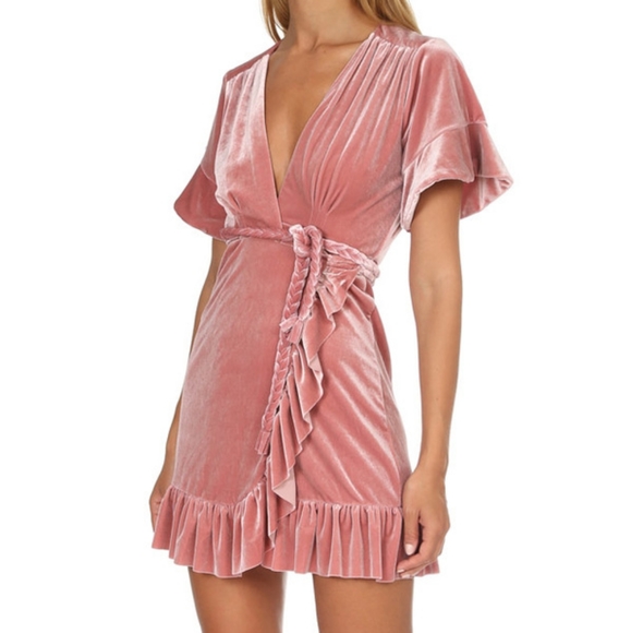 Misa Los Angeles Desma Velvet Wrap Dress Size Small NWT - Picture 7 of 12